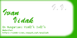 ivan vidak business card